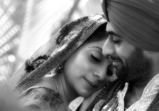 Indian Wedding Bridal Groom Black White Photography India